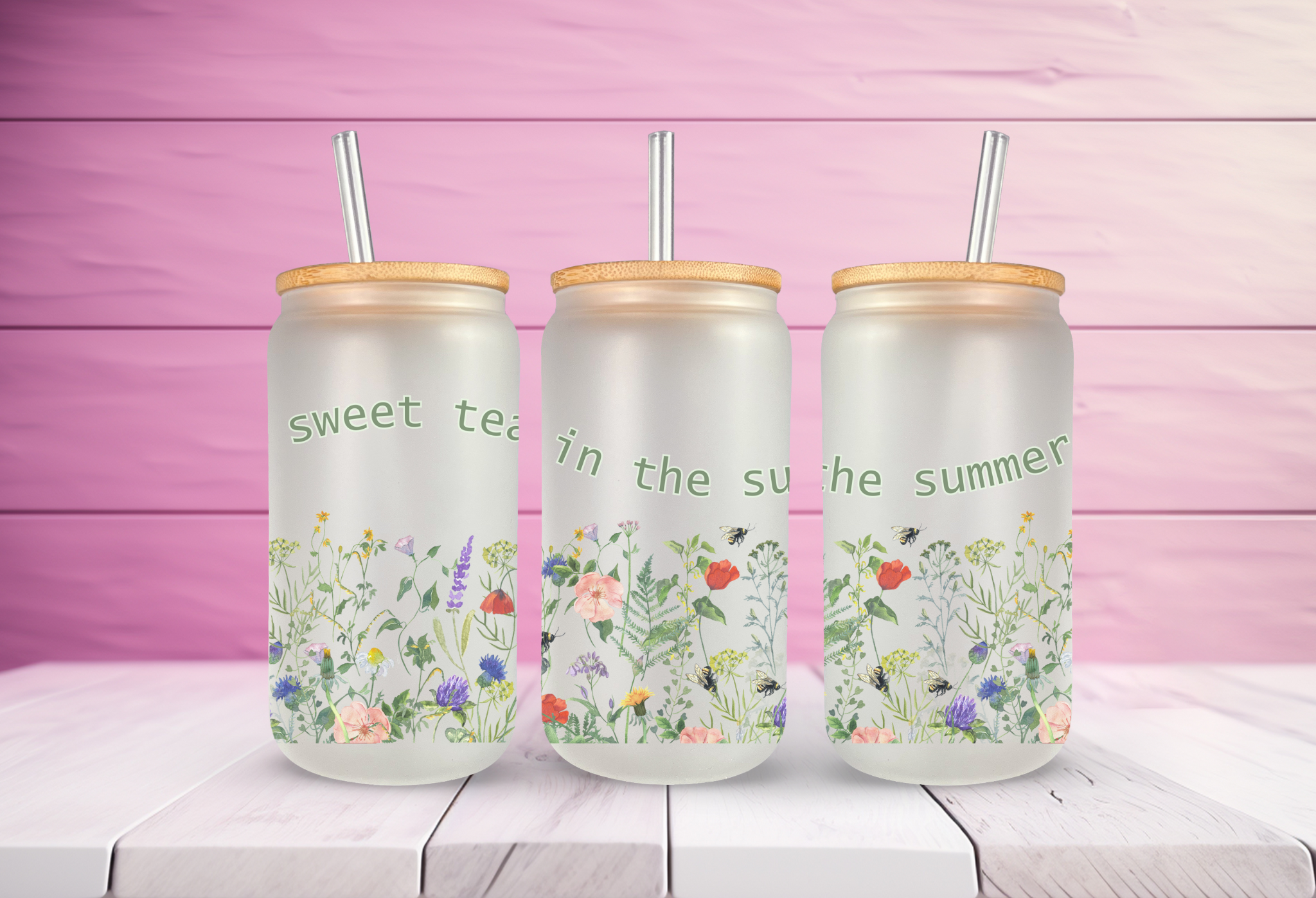 Folklore Seven "Sweet Tea in the Summer" Inspired Glass Can Tumbler