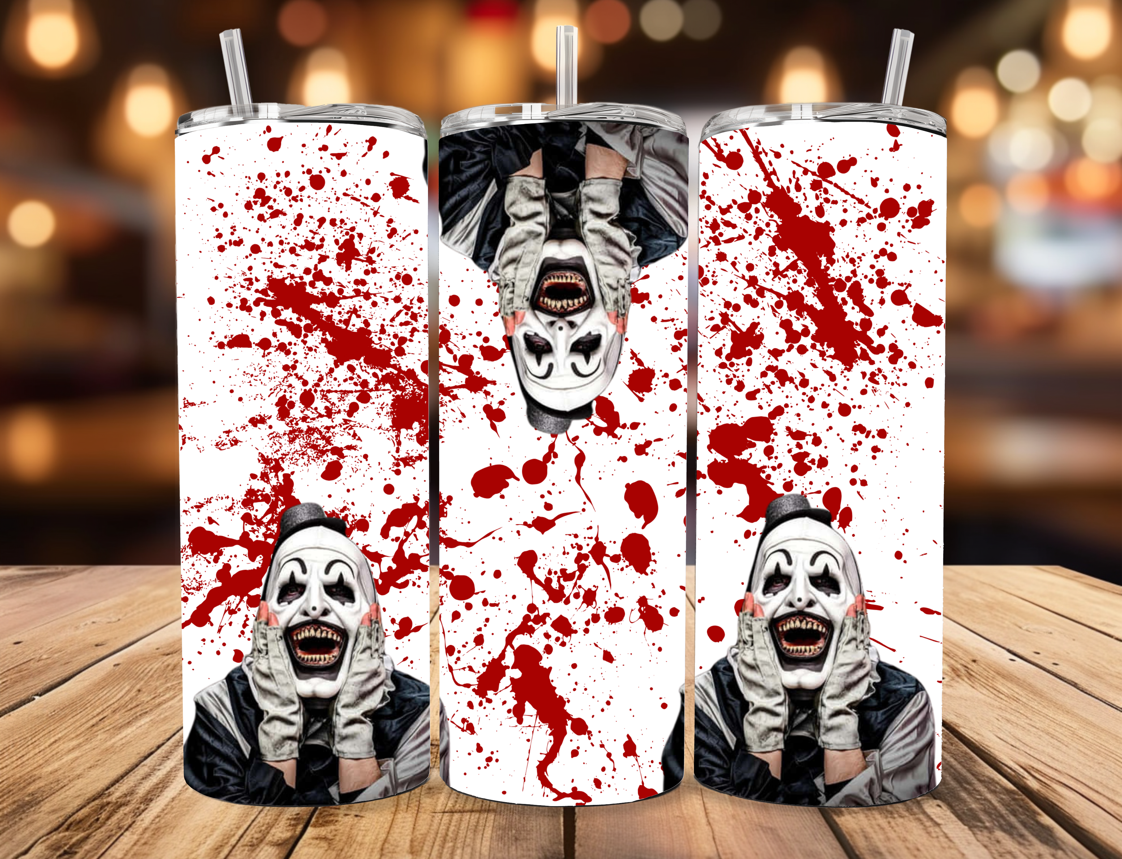Blood Splatter Art - Terrifier Inspired - 20oz Tumbler