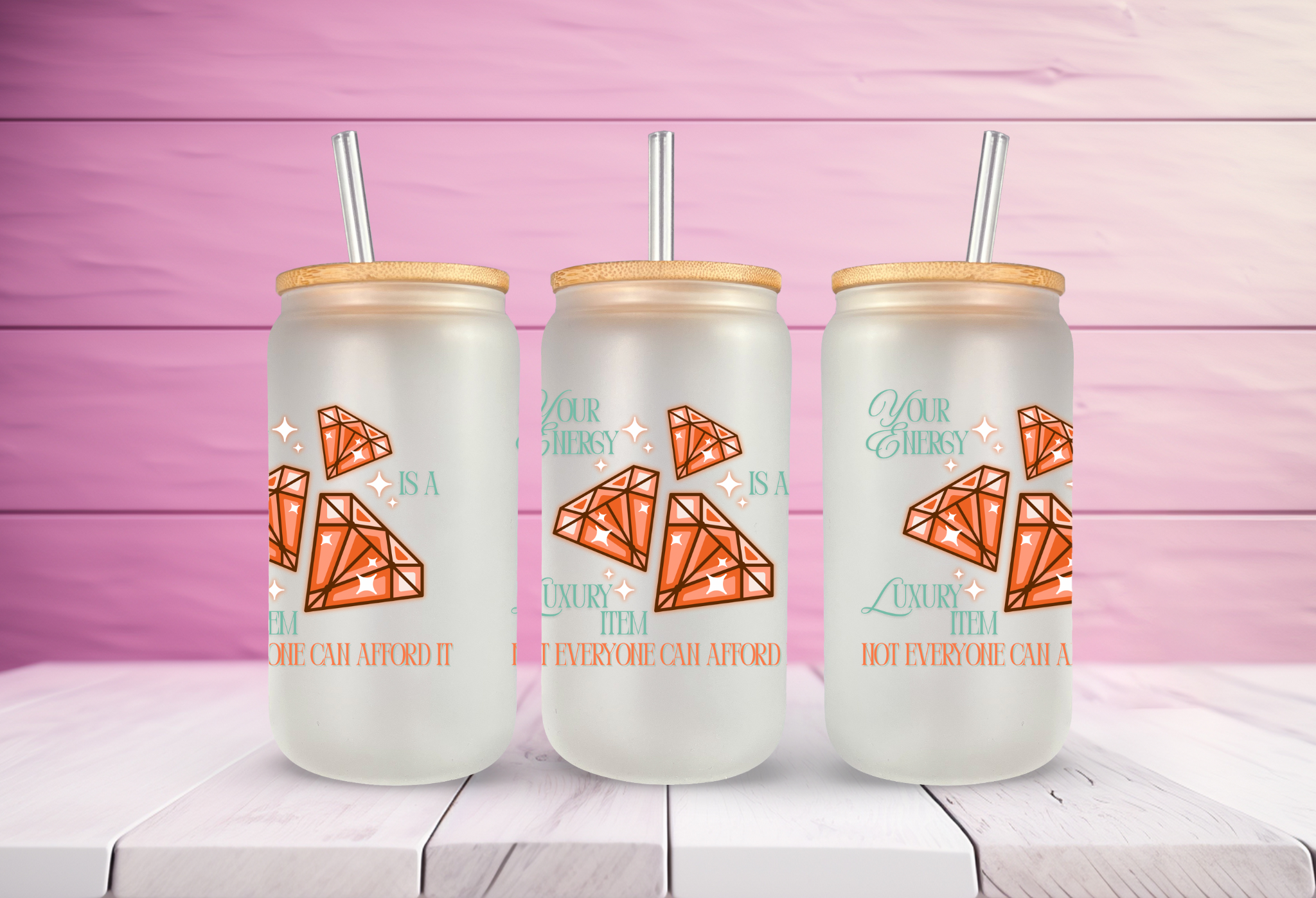 "Your energy" Quote Glass Can-Style Tumbler